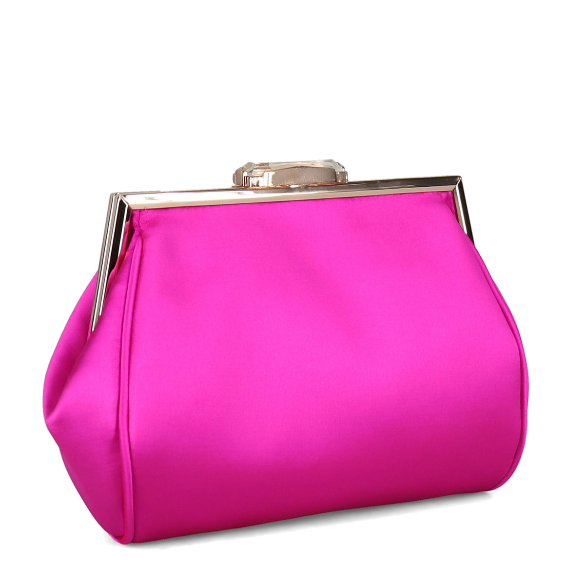 Jewel Structured Pouch With Beveled Frame Closure